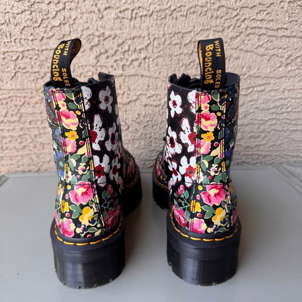 Dr. Martens Sinclair Floral Mashup Boots Womens 9US/41EU Black Leather Platform - Picture 4 of 15